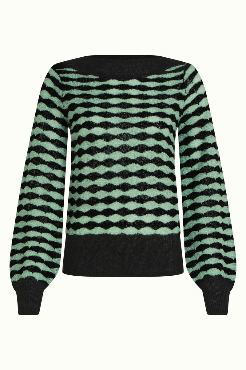 King Louie Knitwear Erin Bell Top Bodega in Black