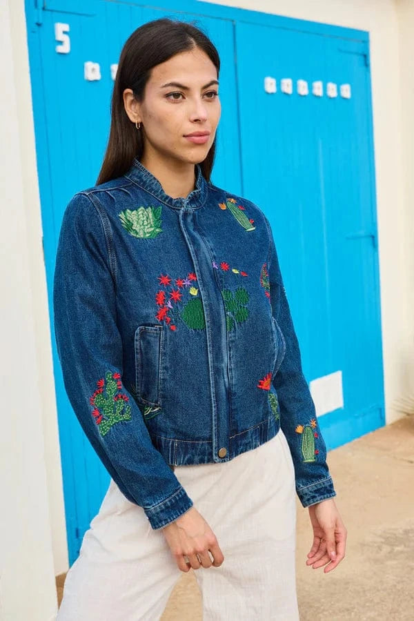Aliyah Cactus Embroidery Jacket – Colourful Luna Llena Jacket at Nellie & Dove