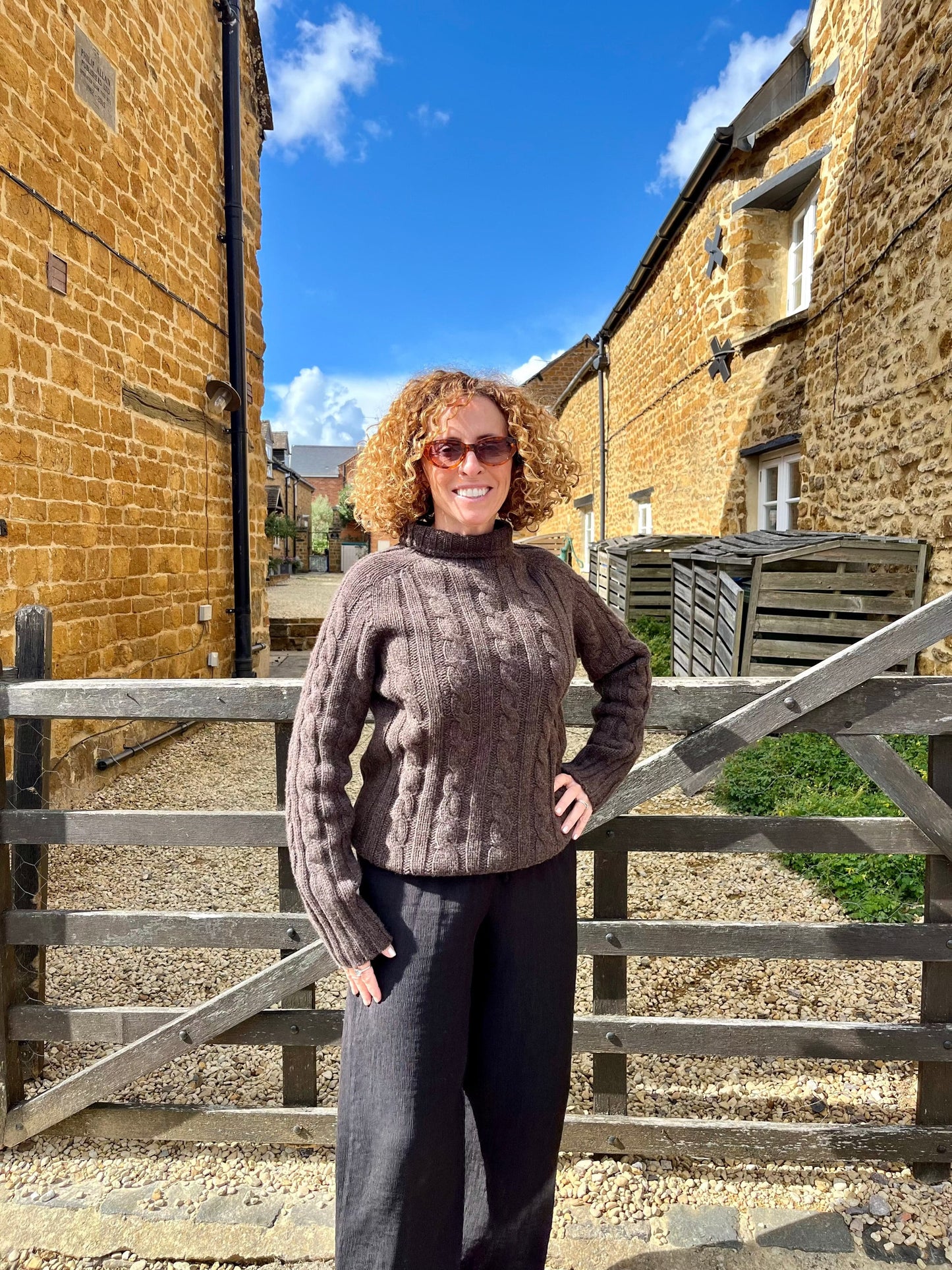 NELLIE&DOVE Jumpers Highland Heather Cable Knit Jumper in Chestnut