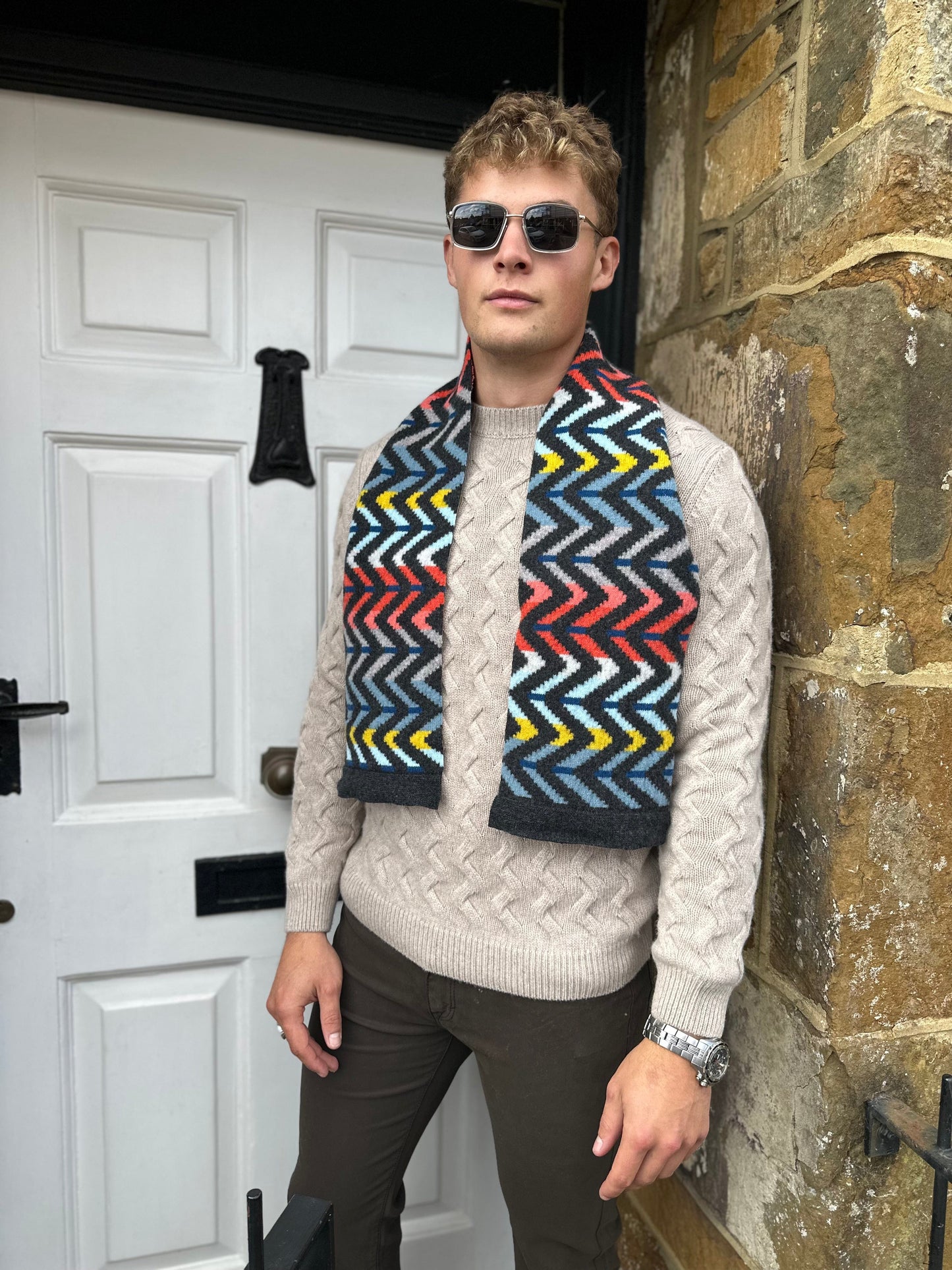 SAND - Mens Mens Knitwear IQ Jumper in Wheat