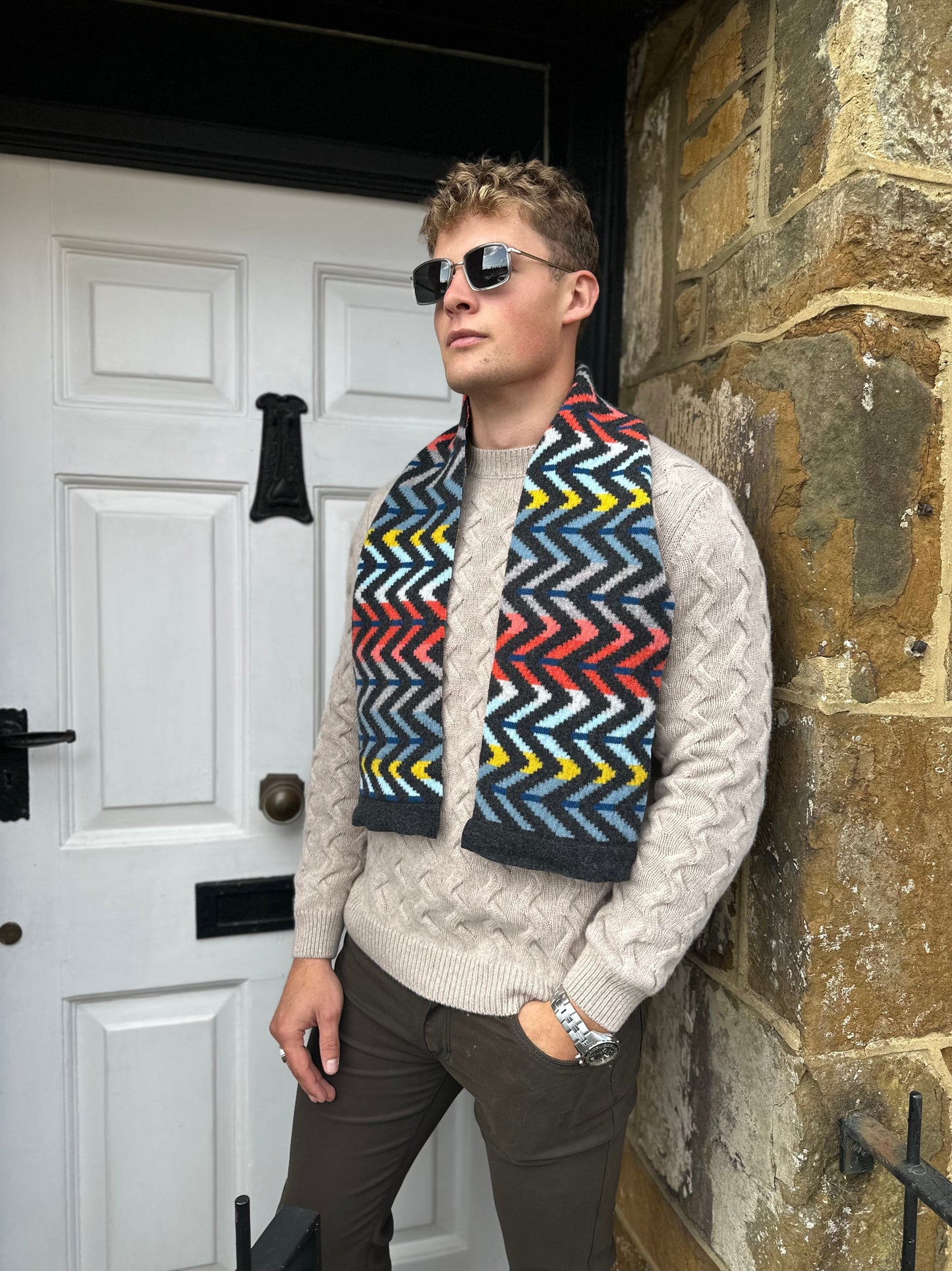 SAND - Mens Mens Knitwear IQ Jumper in Wheat