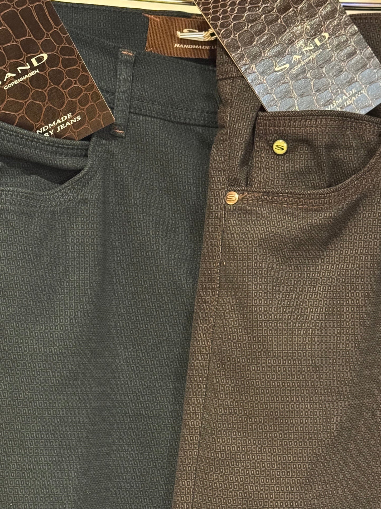 SAND - Mens Mens Trousers Burton Micro Print Suede Touch Black/Brown