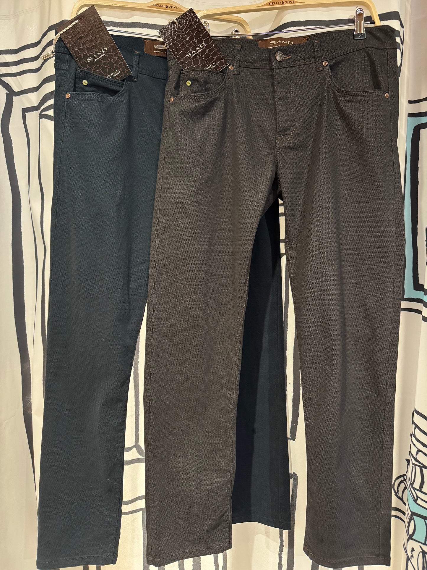 SAND - Mens Mens Trousers Burton Micro Print Suede Touch Navy