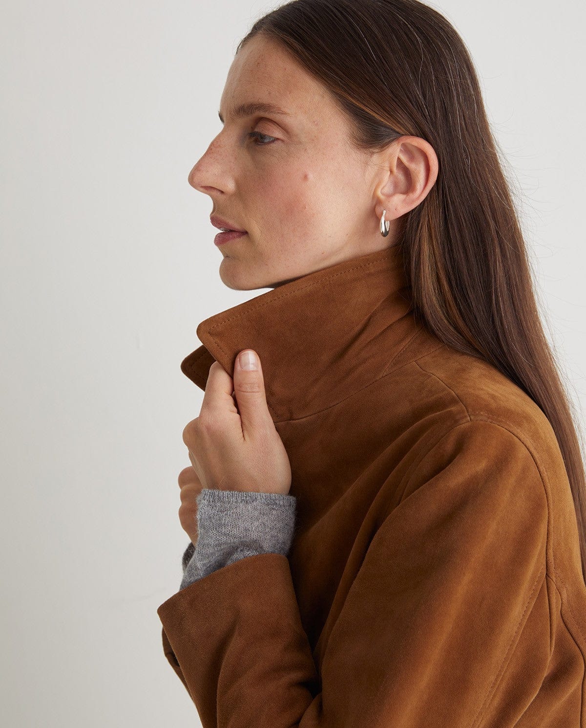 Yerse JACKET The Suede Jacket in Tierra
