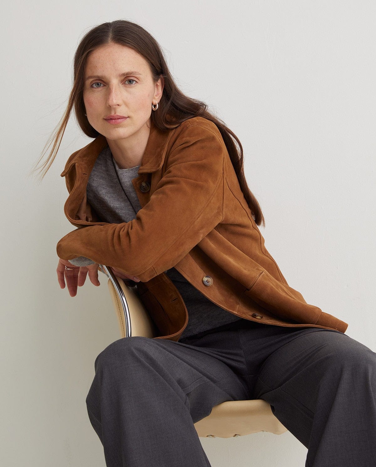 Yerse JACKET The Suede Jacket in Tierra