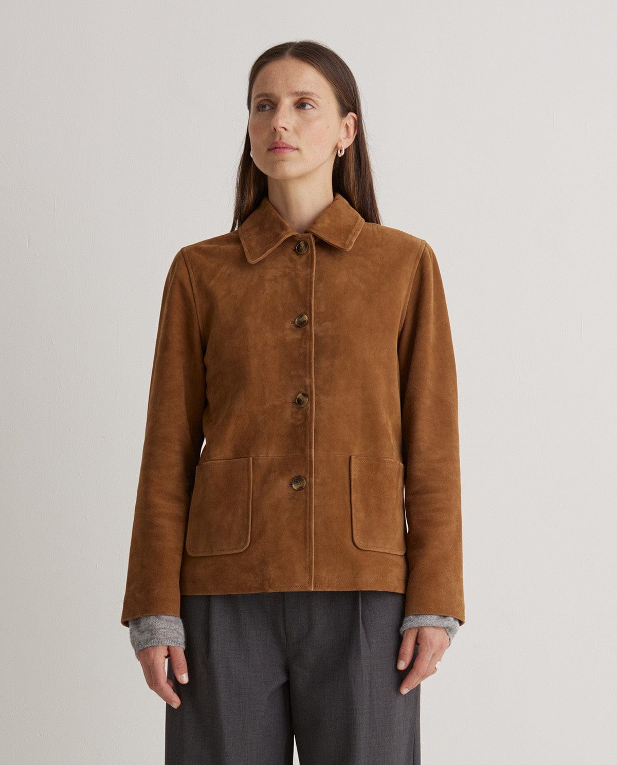 Yerse JACKET The Suede Jacket in Tierra