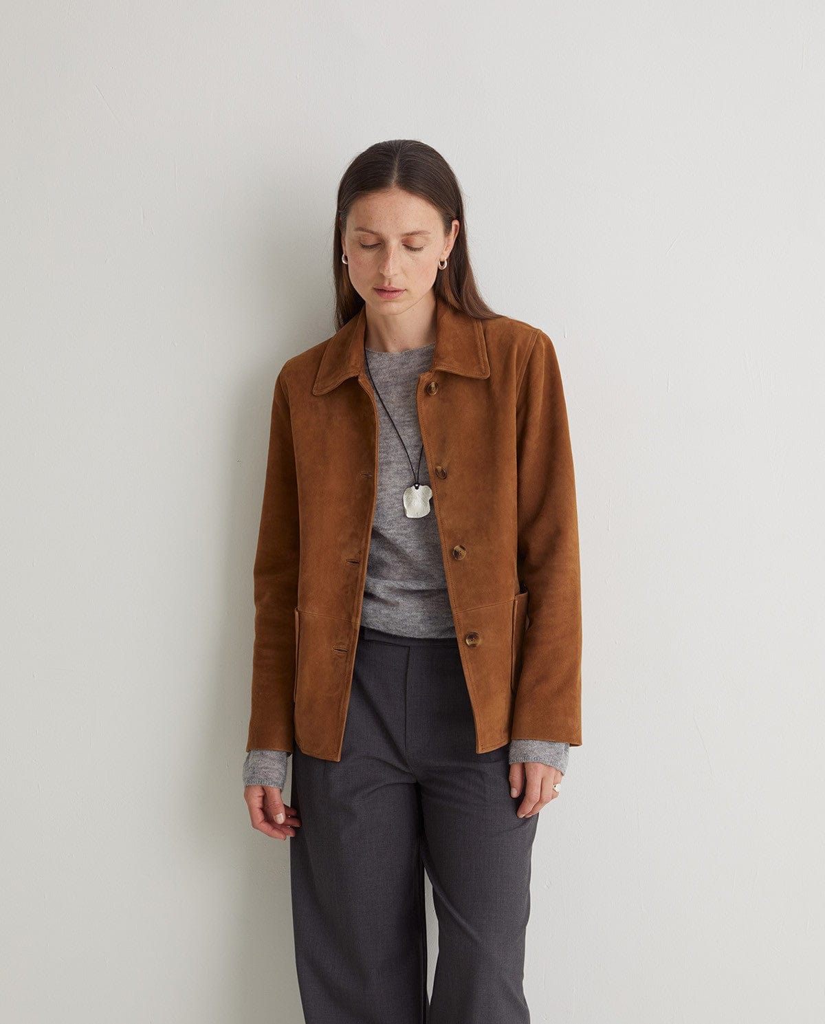 Yerse JACKET The Suede Jacket in Tierra