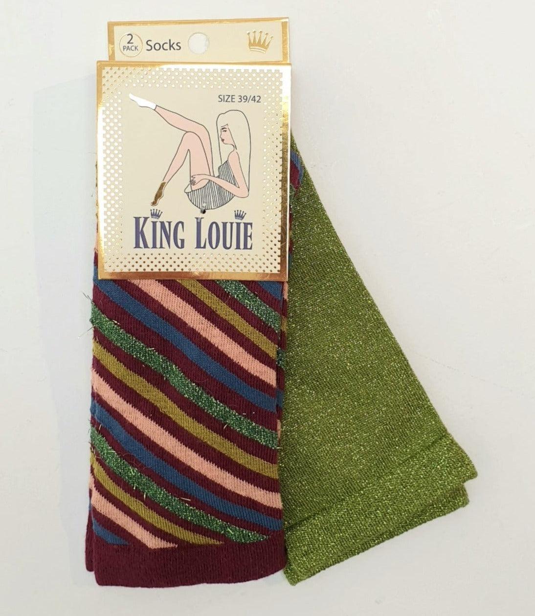 King Louie Accessories 2 Pack Socks Cabana Porto Red