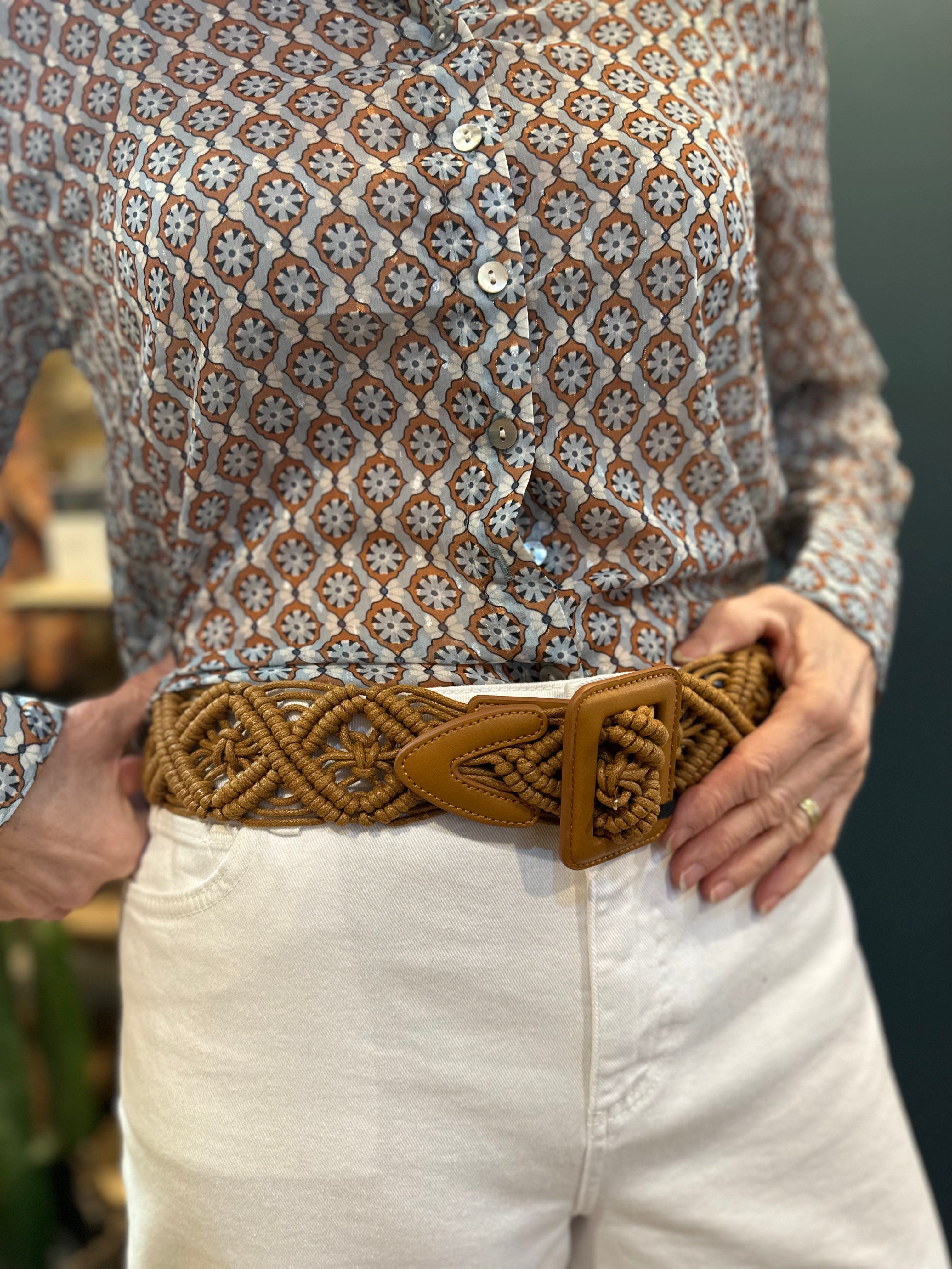 Macrame Belt in Chestnut