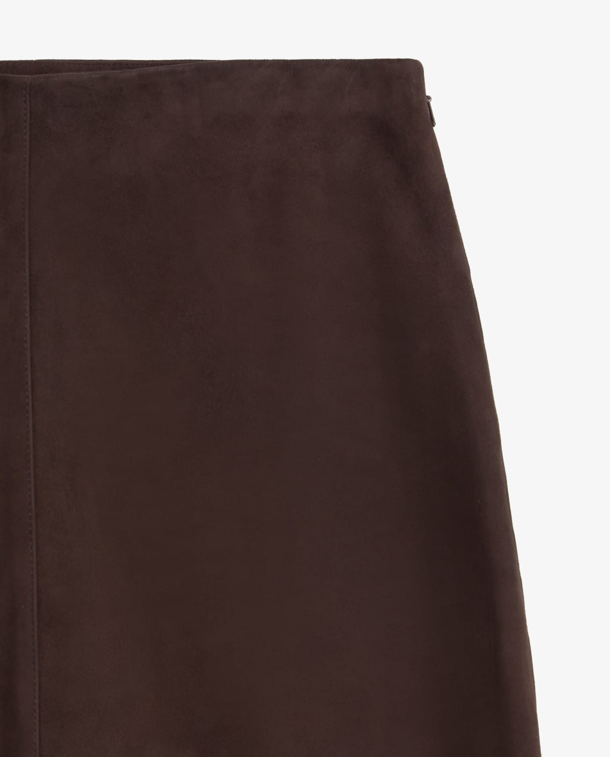 The Margot Suede Midi Skirt in Chocolate