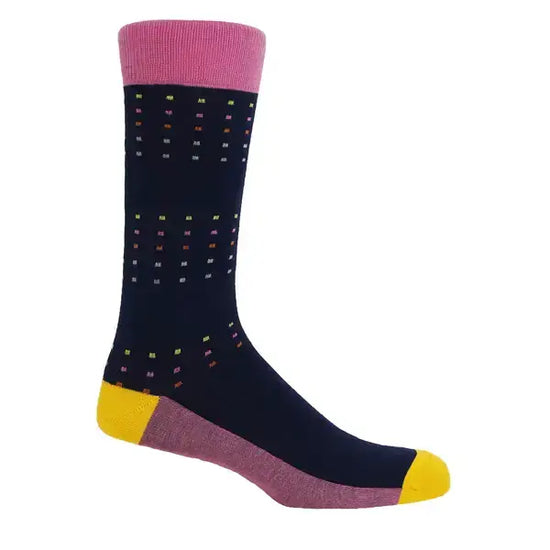 Square Polka Men's Socks: Winter