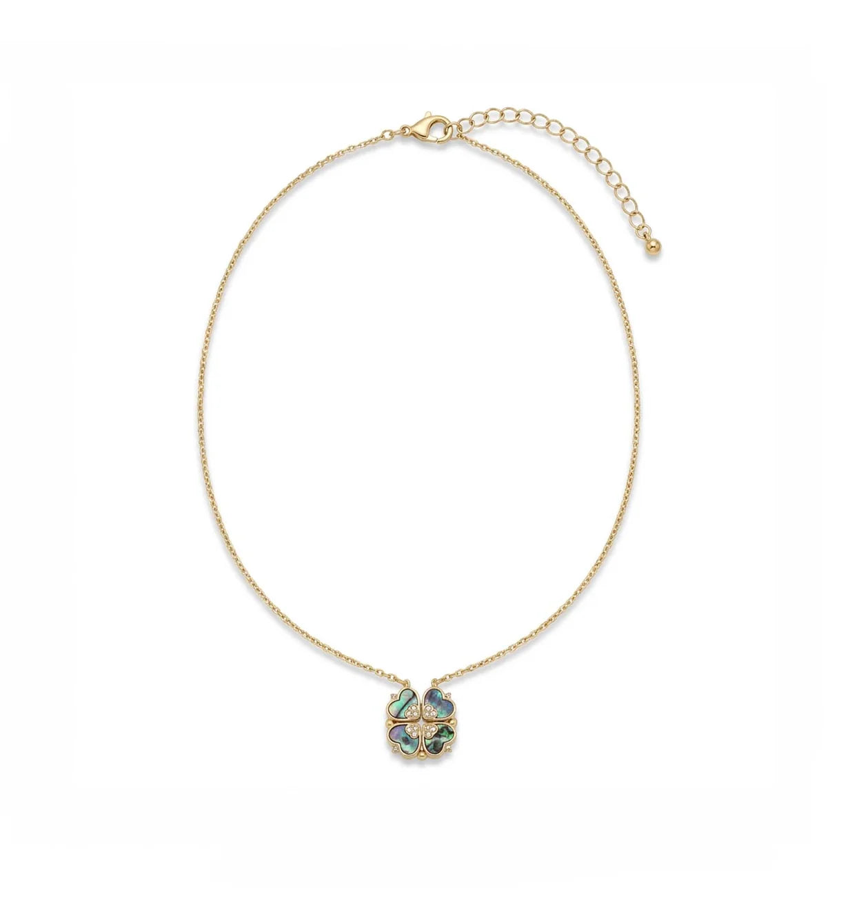 Opening Clover Necklace Abalone