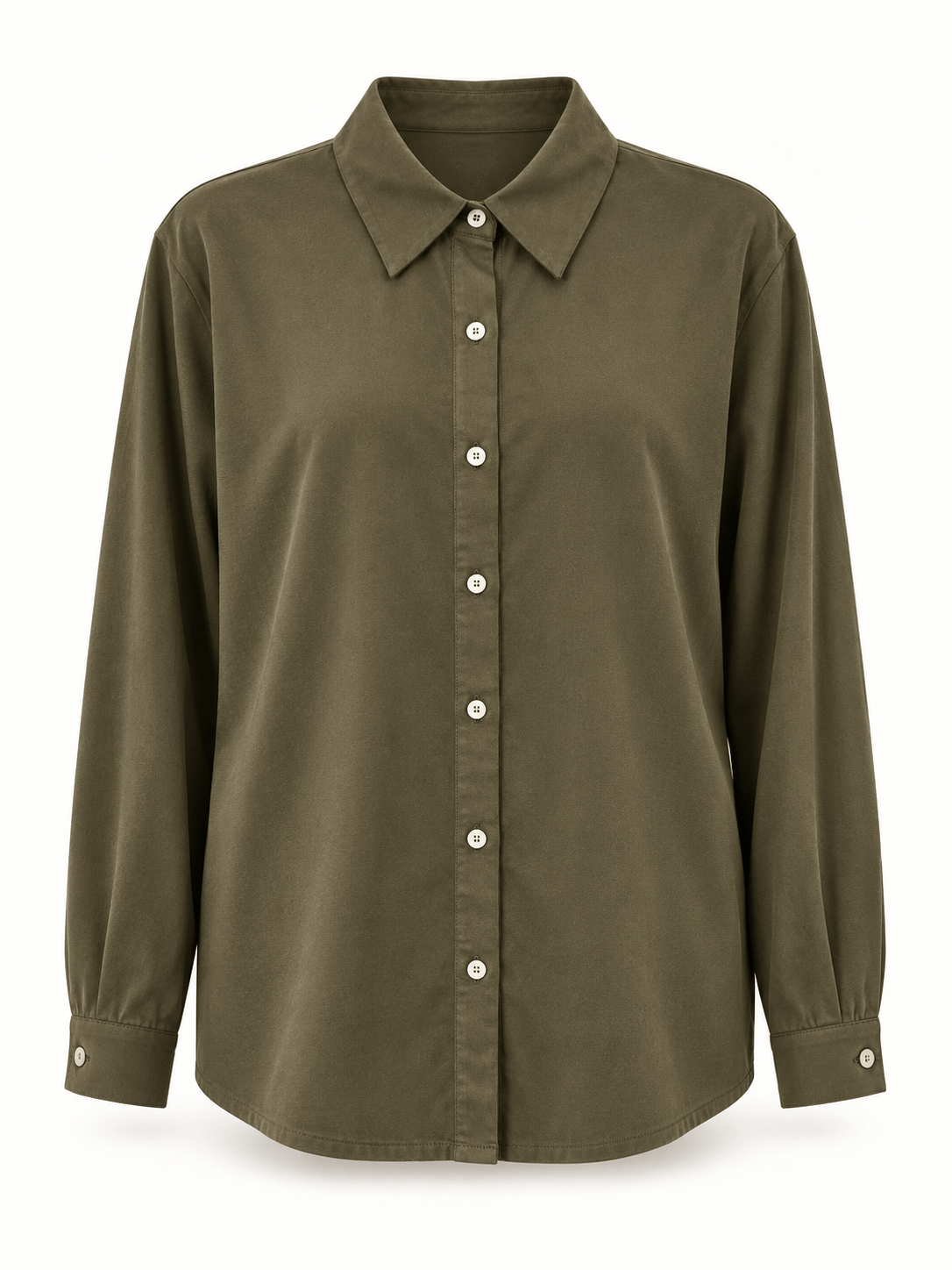 The Marlowe Cotton Shirt in Khaki