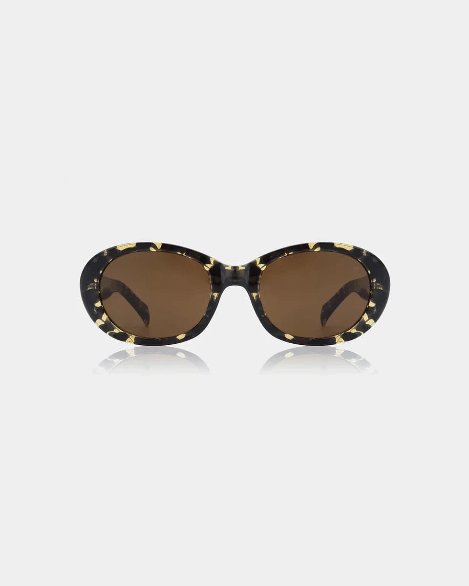 A.Kjaerbede Eyewear Black/Yellow Tortoise Anma Sunglasses