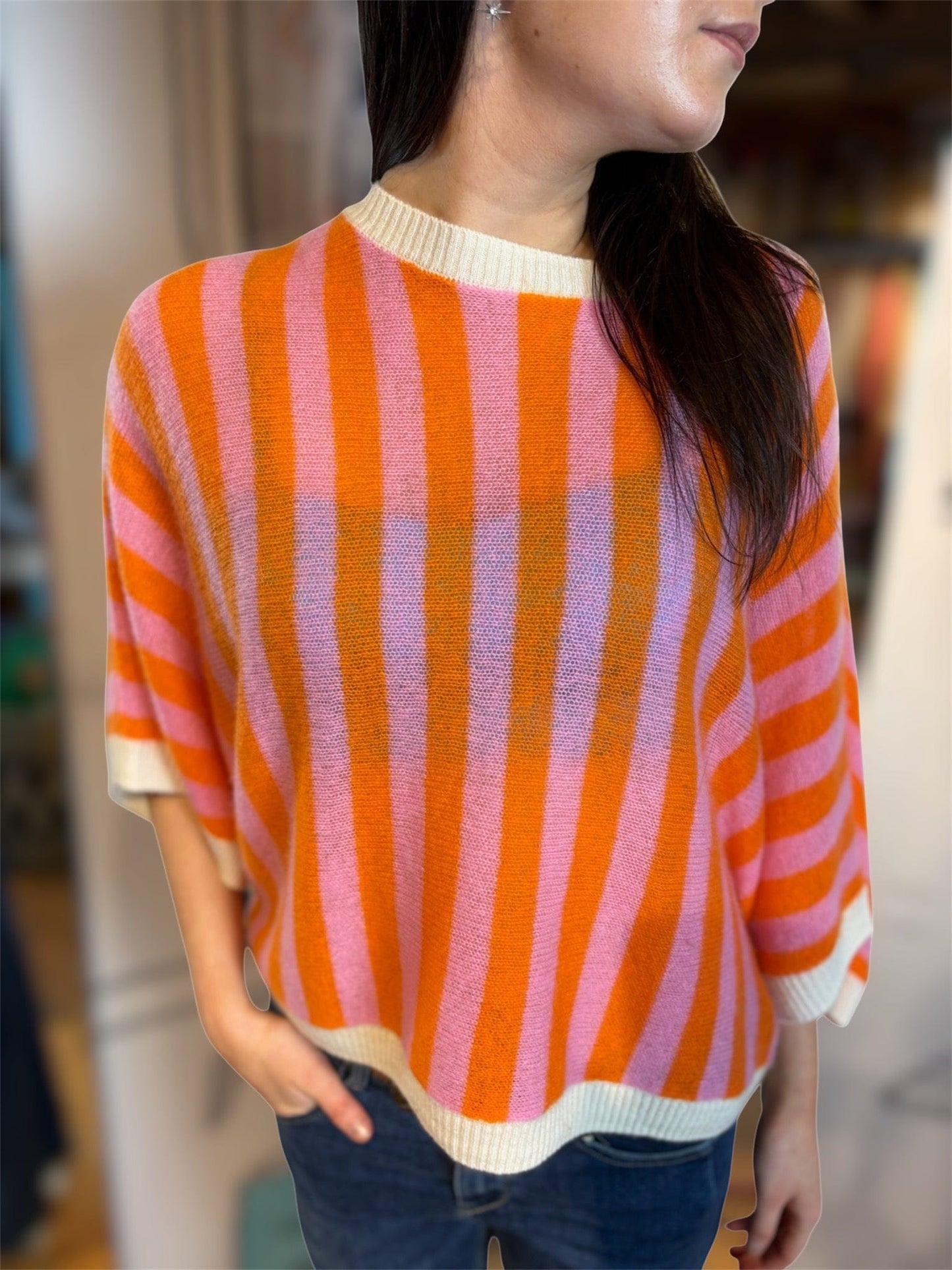 Absolut Cashmere Knitwear Netti Brushed Cashmere Jumper in Sherbet