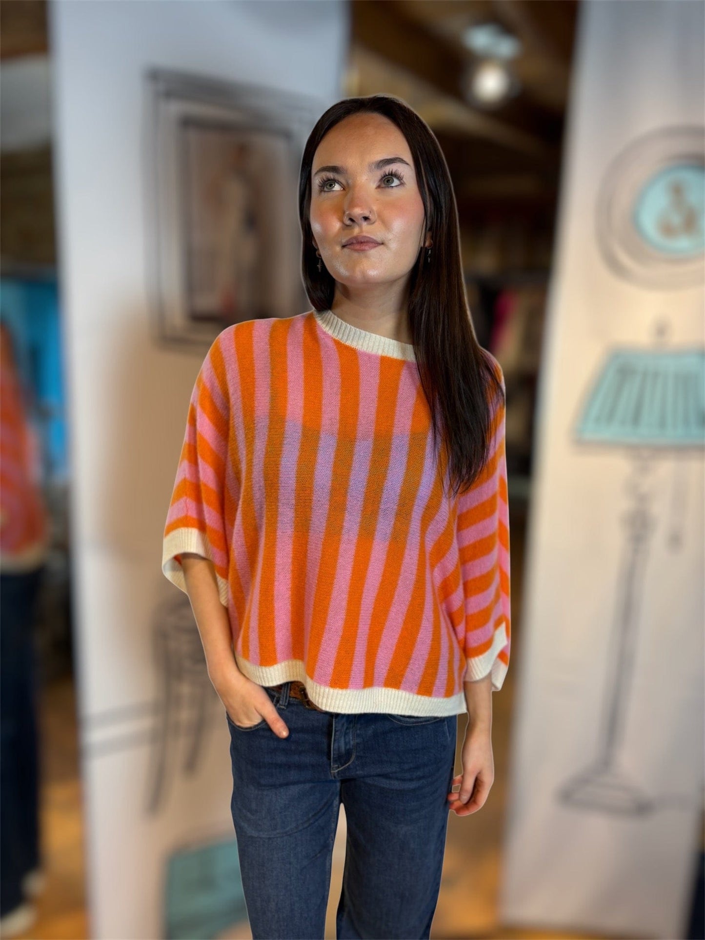 Absolut Cashmere Knitwear Netti Brushed Cashmere Jumper in Sherbet