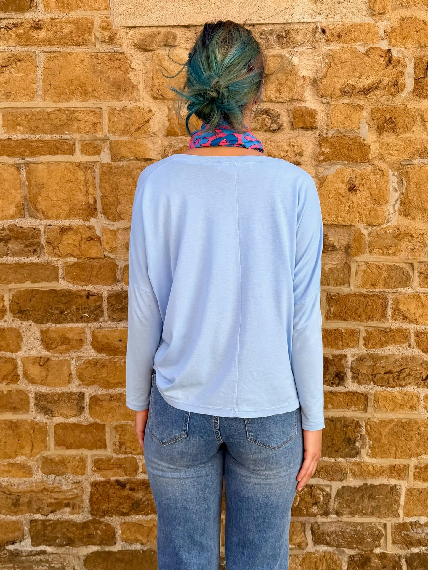 Absolut Cashmere Tops Misty T-Shirt in Celeste Blue
