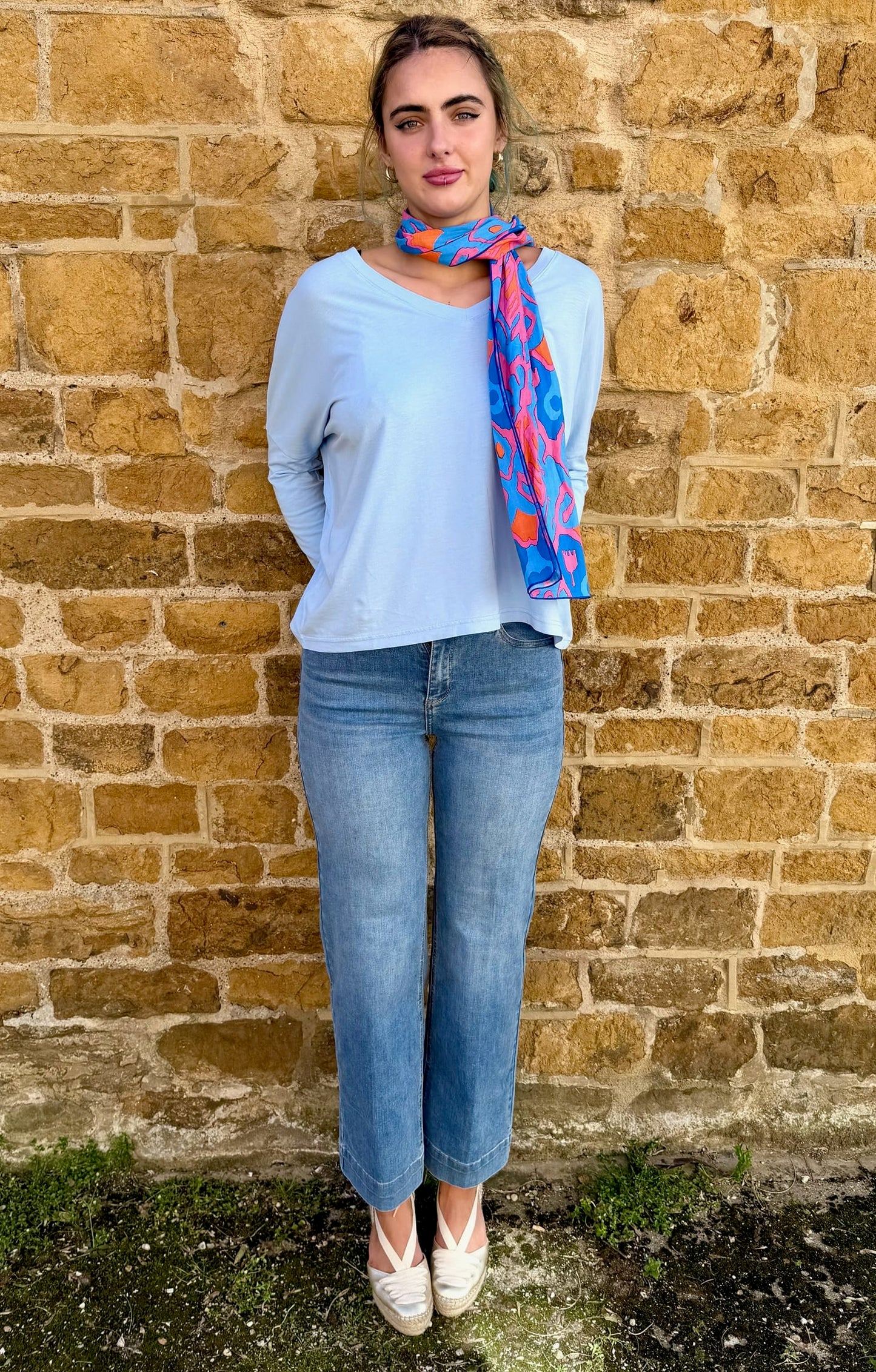 Absolut Cashmere Tops Misty T-Shirt in Celeste Blue