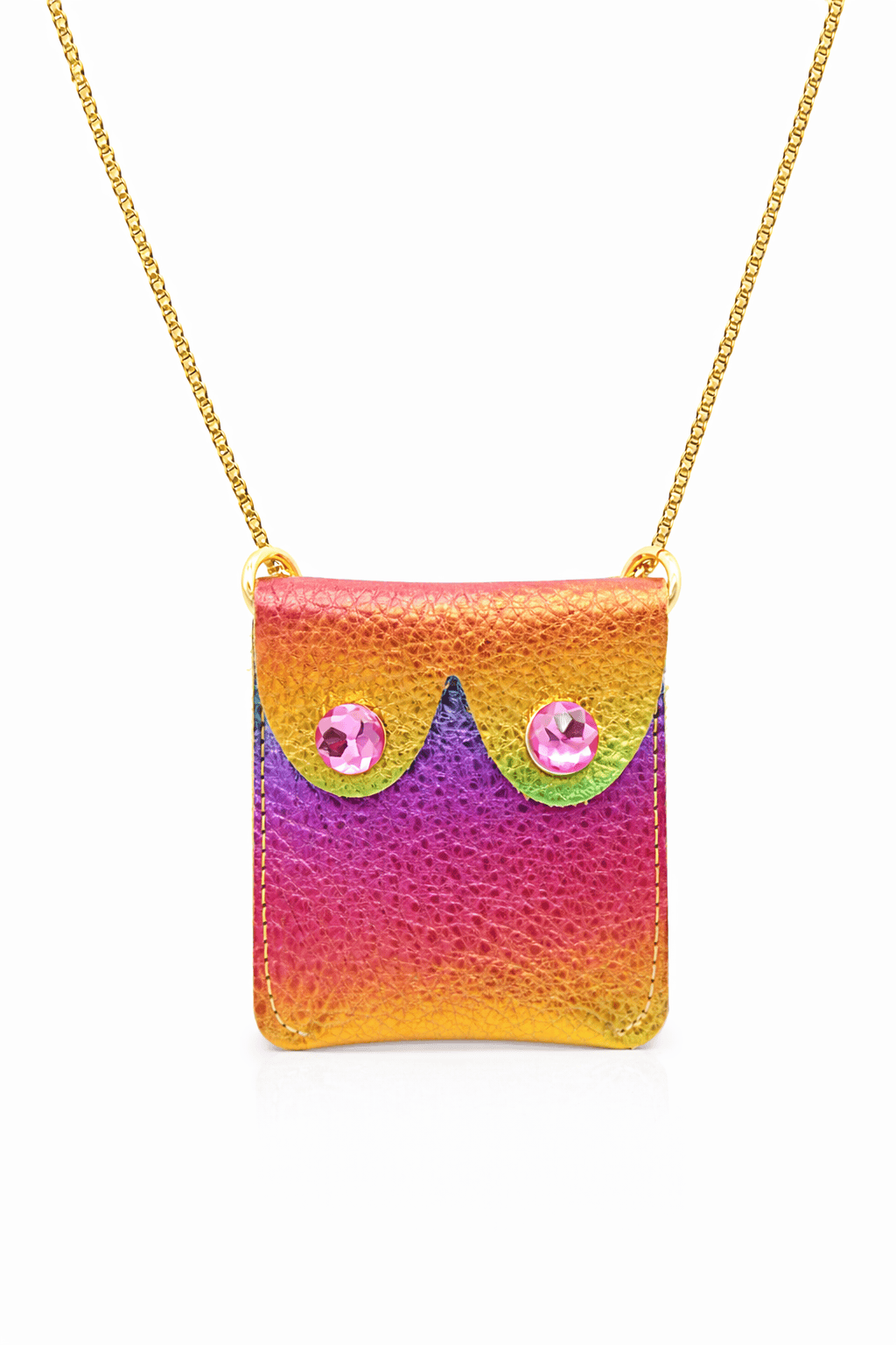 'Alkemest Party Accessory – Leather Boob pouch – Statement accessory: Gold