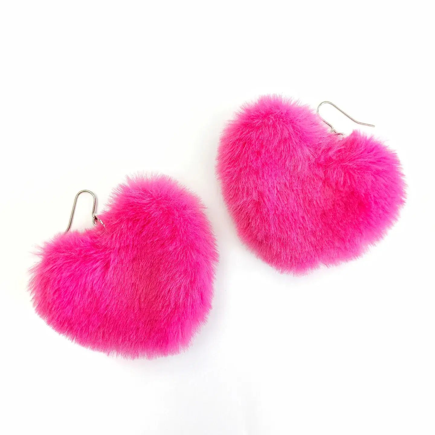 All The Discos Earrings Fluffy Heart Dangle Earrings