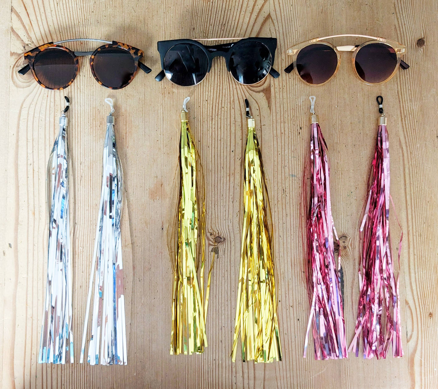 All The Discos Glasses Tassels: Silver
