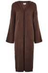 American Dreams June Alpaca Cardigan with Hood in Cocoa Brown