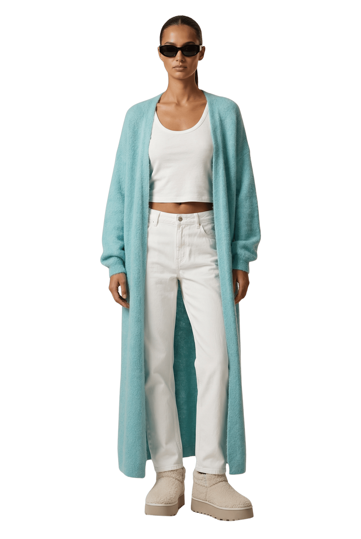 American Dreams Knitwear June Alpaca Cardigan in Seafoam