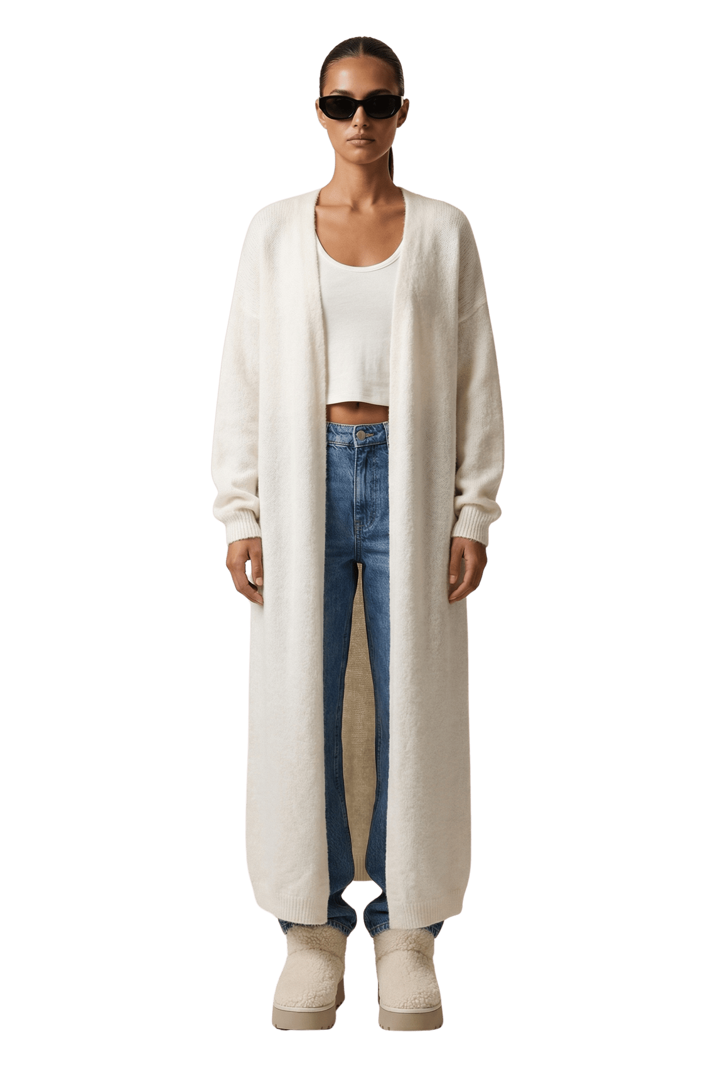 American Dreams Knitwear June Alpaca Cardigan in White