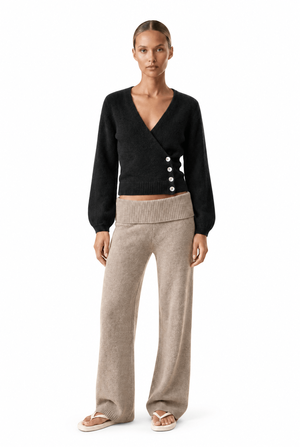 American Dreams Knitwear Mariya Wrap Cardigan Black