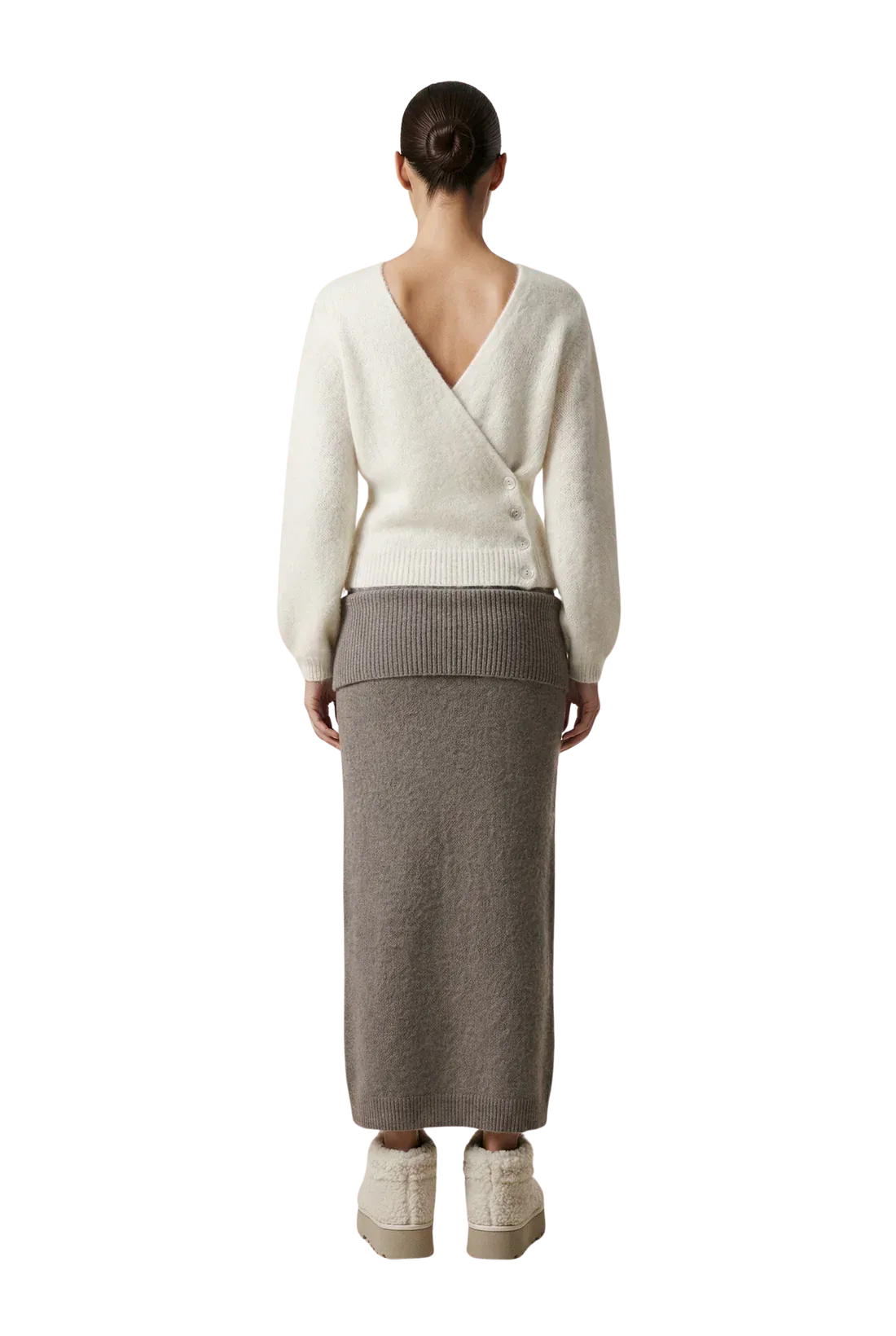 American Dreams Knitwear Mariya Wrap Cardigan Ivory