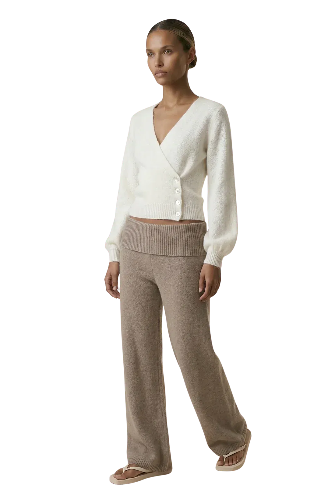 American Dreams Knitwear Mariya Wrap Cardigan Ivory