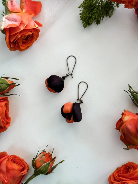 Ana Popova Earrings EARRINGS Frida Earrings in Orange & Black