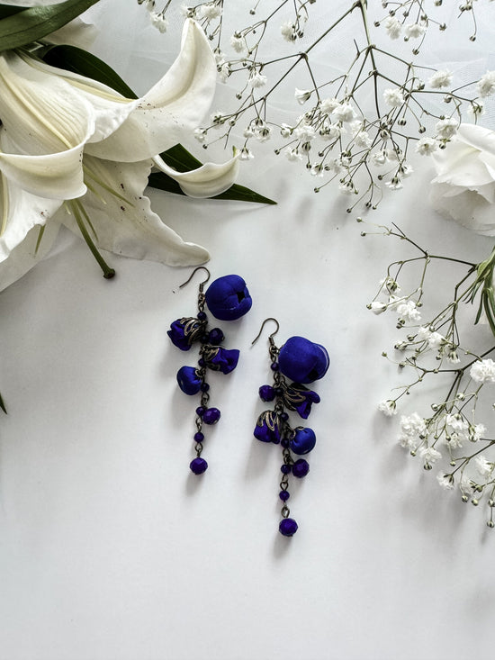 Ana Popova Earrings EARRINGS Vanessa Earrings in Indigo