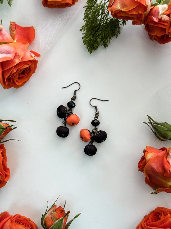 Ana Popova Earrings Hazzel Earrings in Orange & Black
