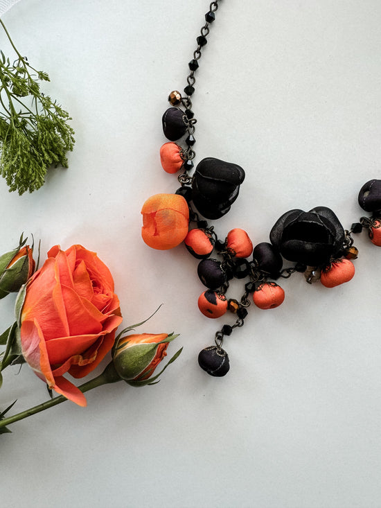 Ana Popova Necklaces Kylie Necklace in Orange Black