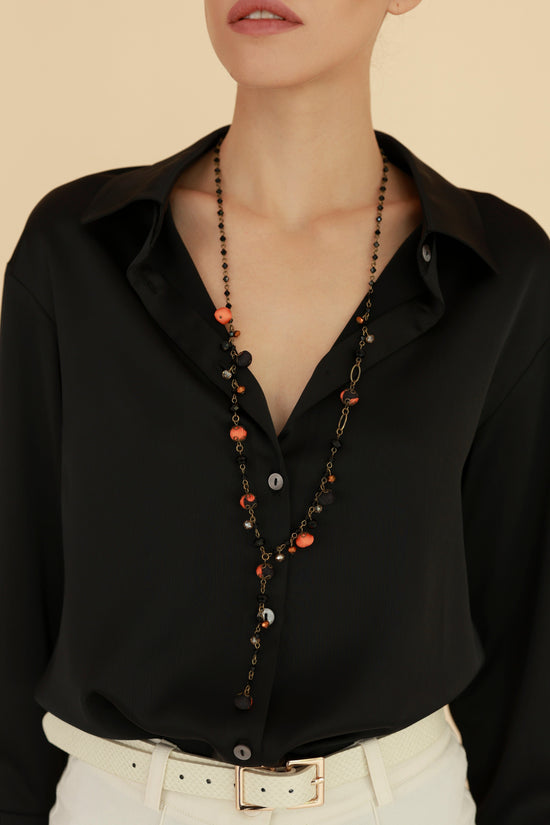 Ana Popova Necklaces Sarah Necklace in Orange Black
