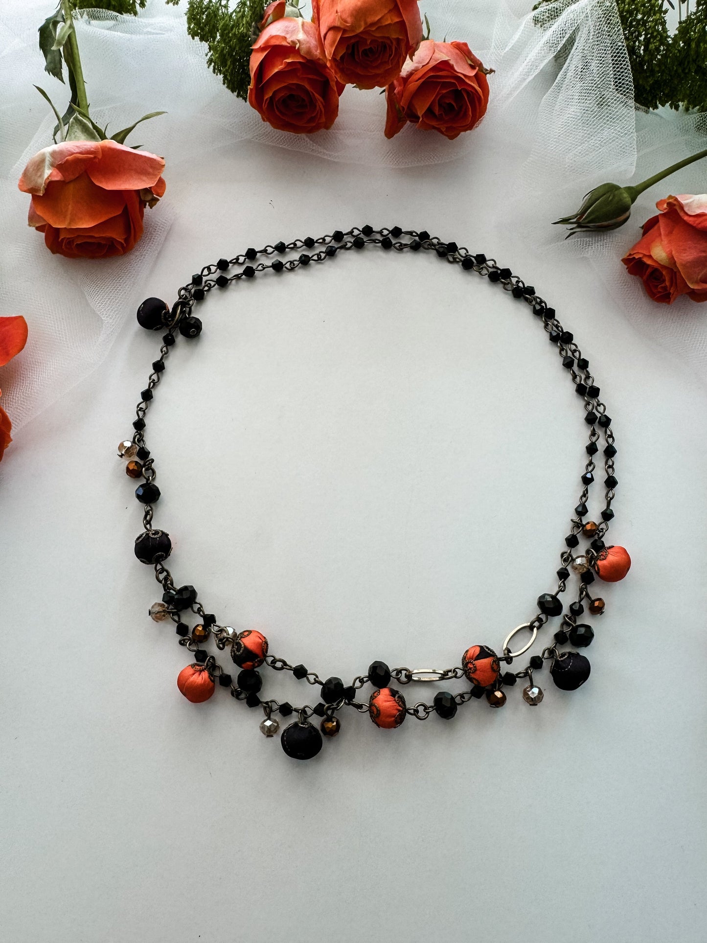 Ana Popova Necklaces Sarah Necklace in Orange Black