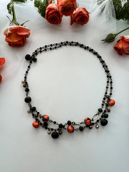 Ana Popova Necklaces Sarah Necklace in Orange Black