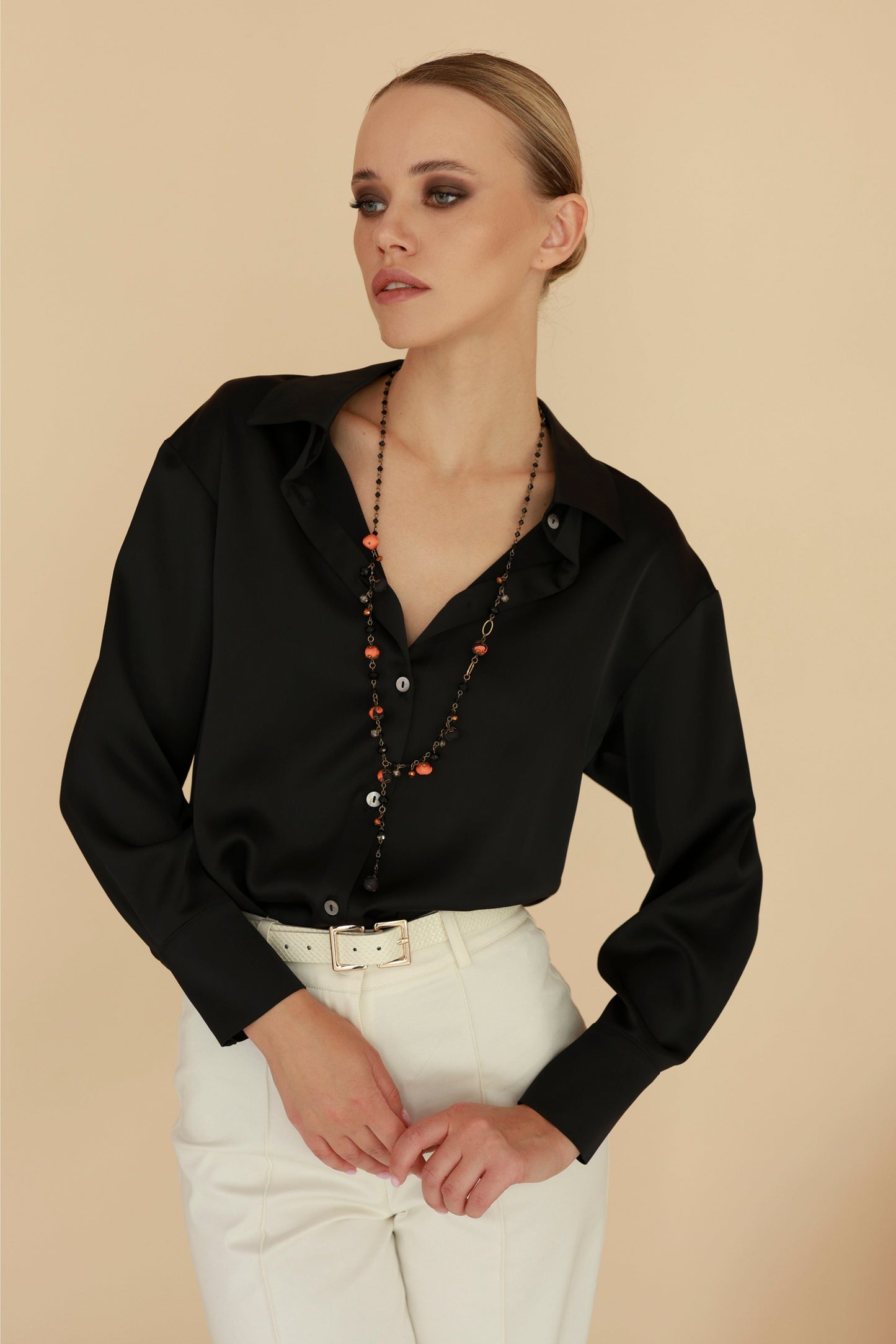 Ana Popova Necklaces Sarah Necklace in Orange Black