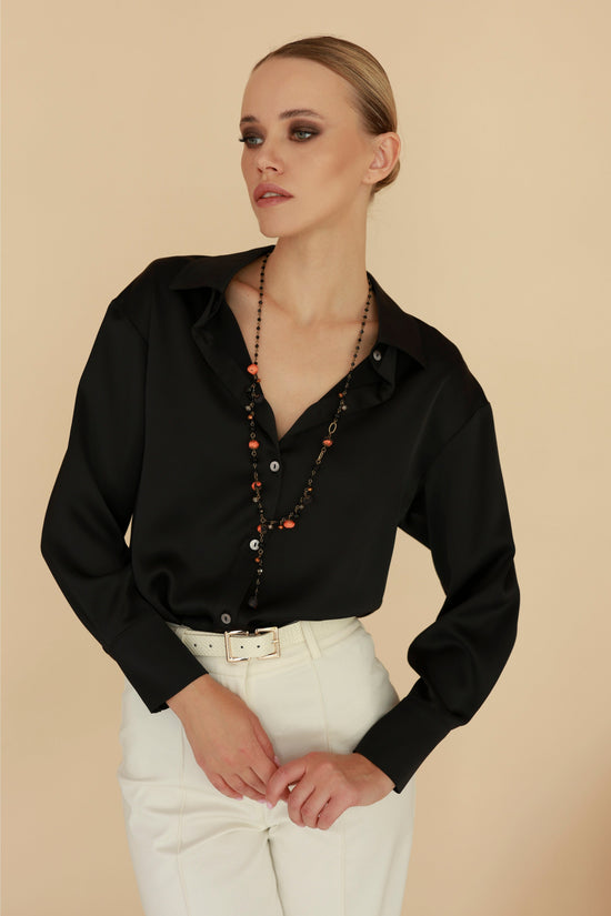 Ana Popova Necklaces Sarah Necklace in Orange Black