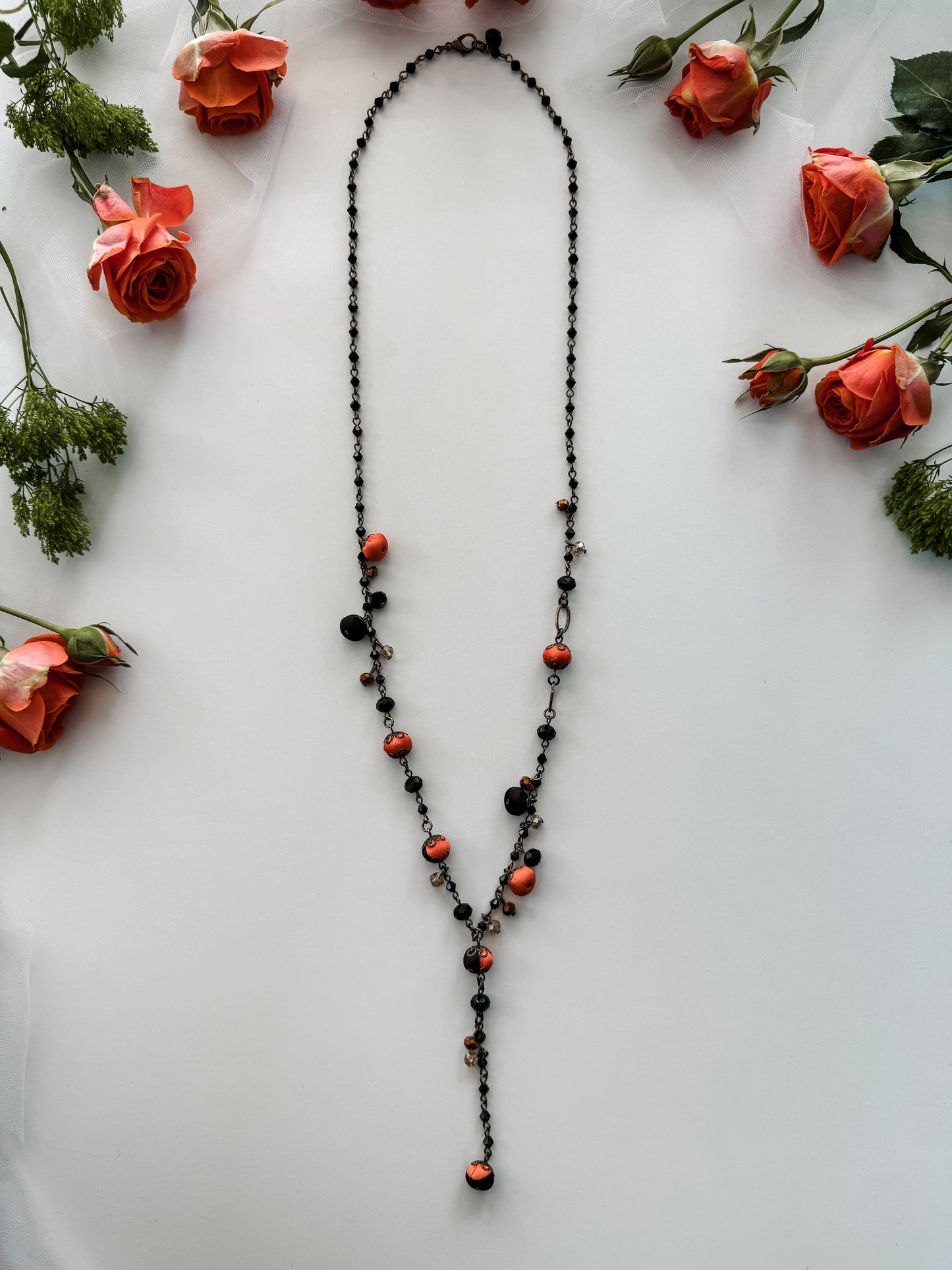 Ana Popova Necklaces Sarah Necklace in Orange Black