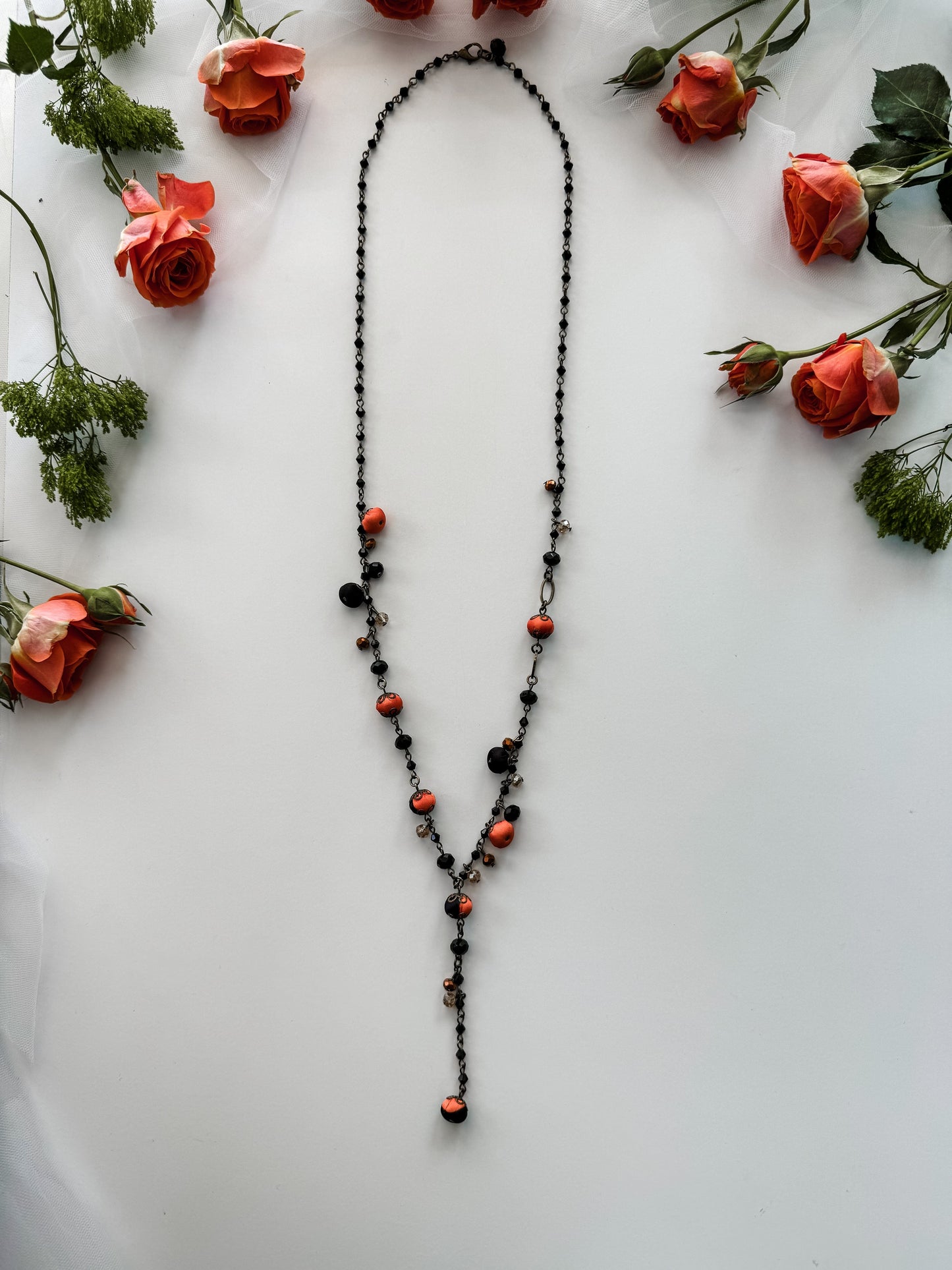 Ana Popova Necklaces Sarah Necklace in Orange Black