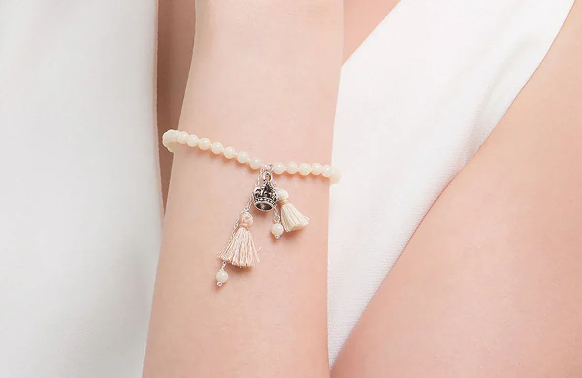 Annabella Moore Bracelets Handcrafted Ivory Gemstone and Sterling Silver Bracelet