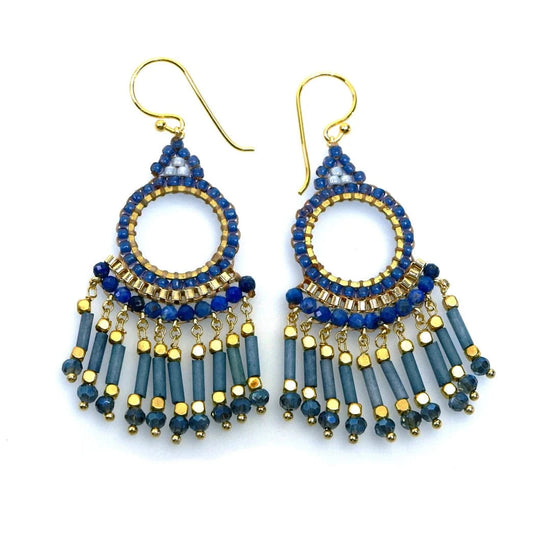 Annabella Moore Earrings Handcrafted Gemstone and Crystal Earrings - Lapis