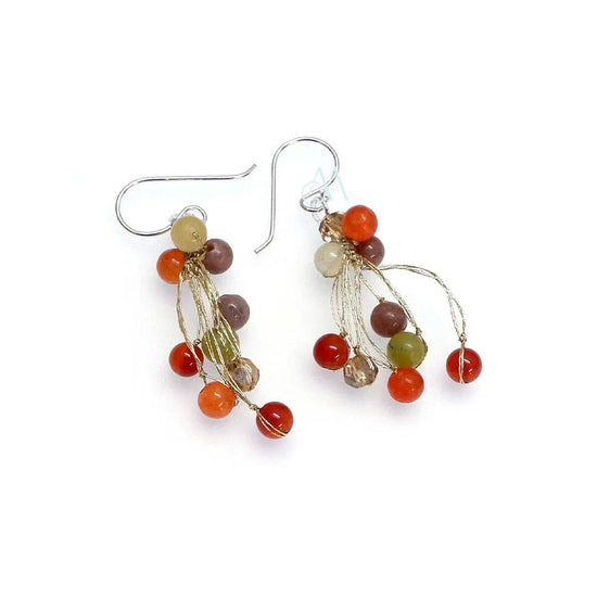 Annabella Moore Earrings Handcrafted Gemstone Silk Earrings