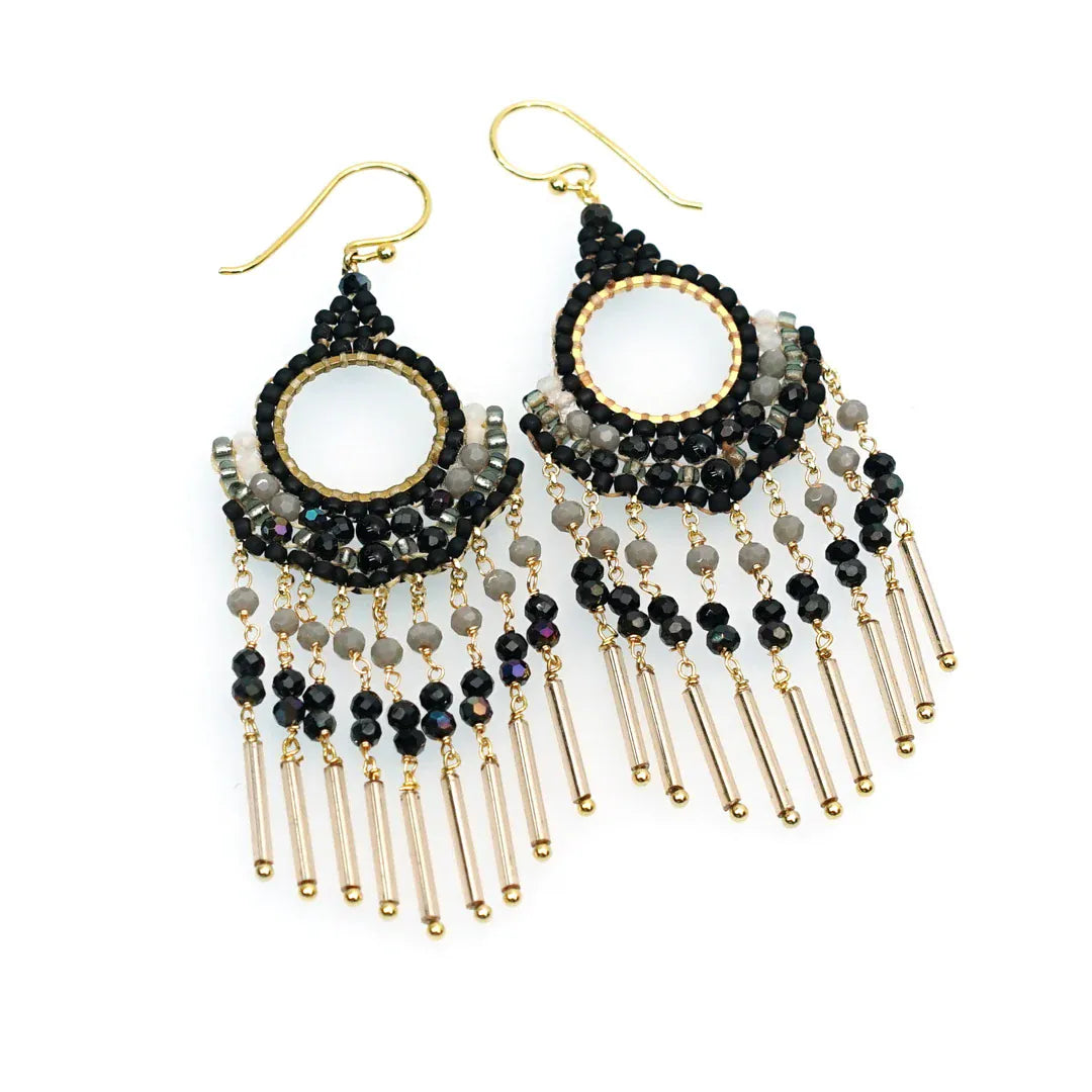 Annabella Moore Earrings Moonstone and Crystal Dangle Earrings