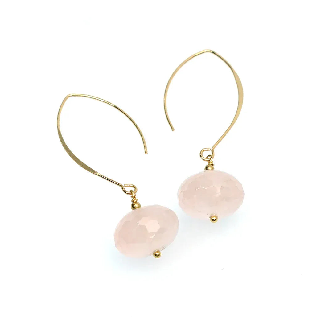 Annabella Moore Earrings Simple Rose Quartz drop earrings
