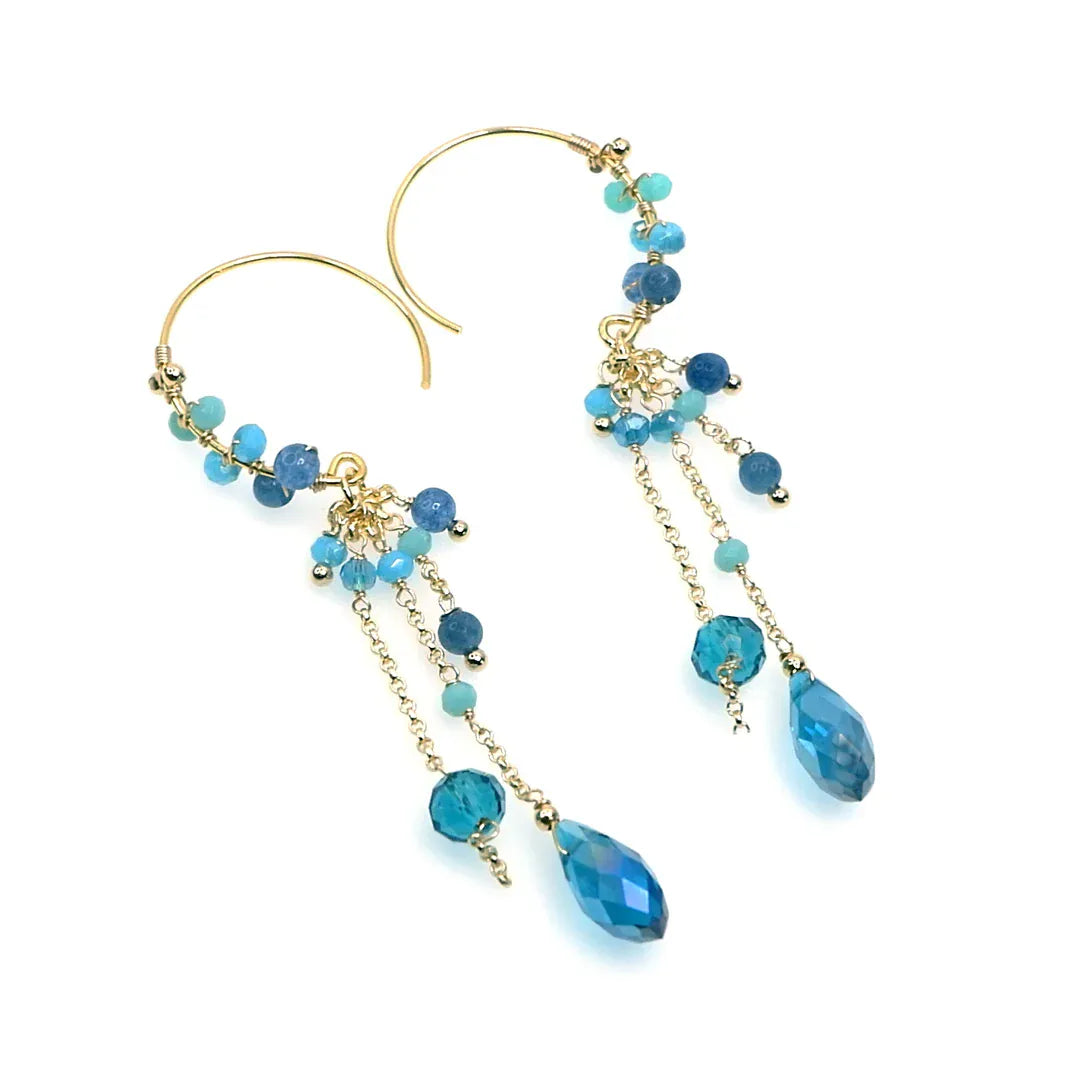 Annabella Moore Jewellery Handcrafted Gemstone and Crystal – 18K Gold-Plated Earrings
