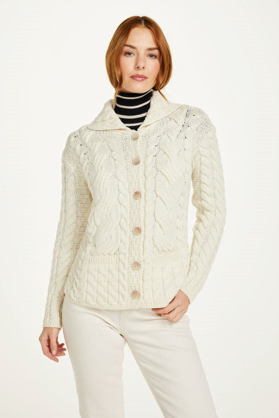 Aran Woollen Mills Knitwear Aran Knit Button Cardigan