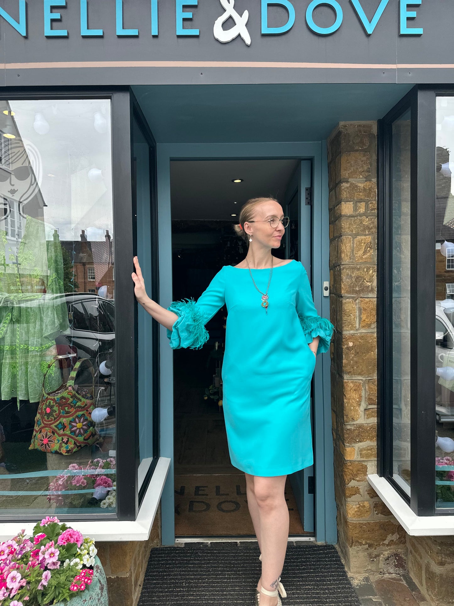 ARGGIDO Dresses The Aurelia Feather Trim Dress